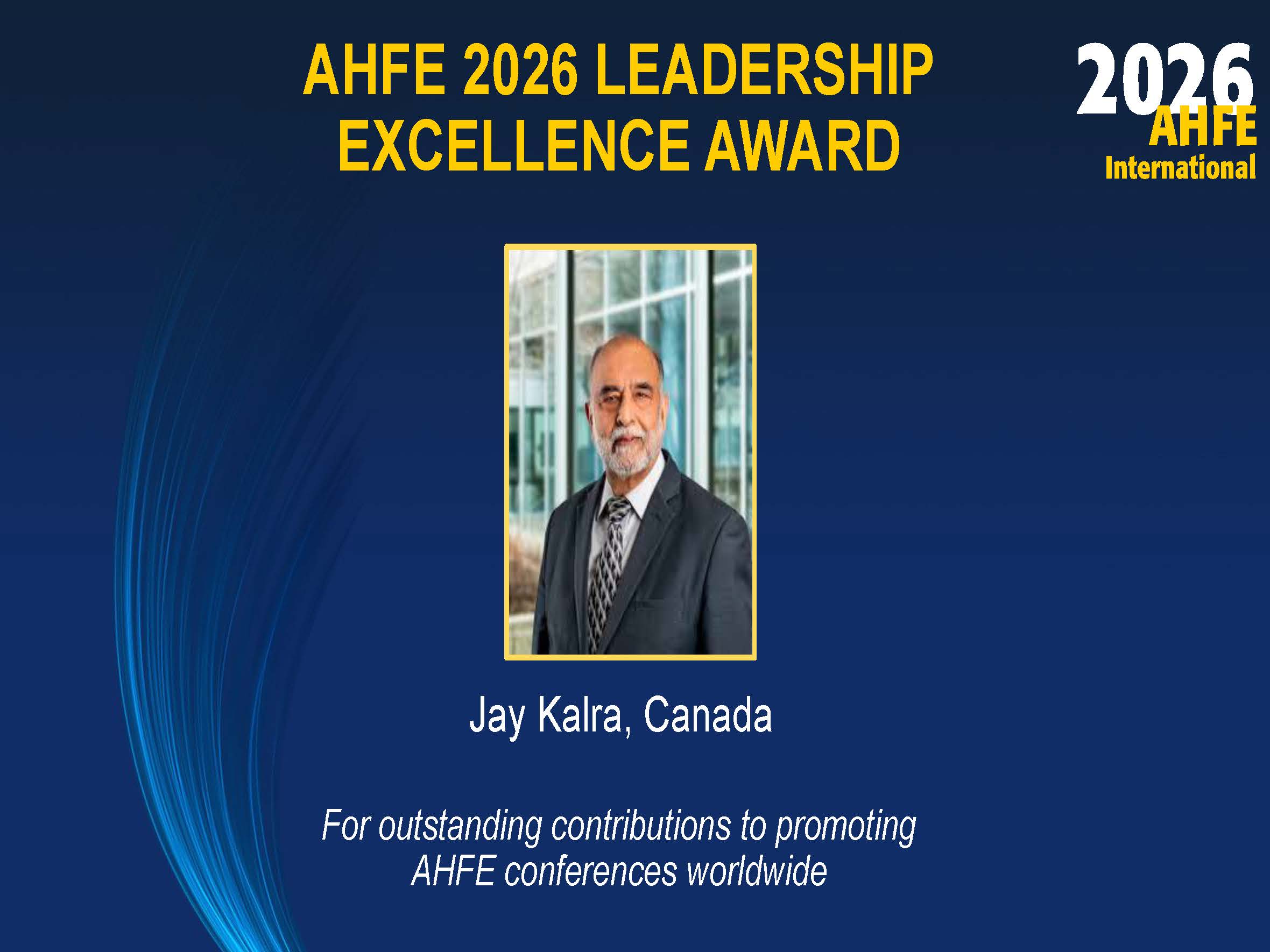 AHFE 2026 Leadership Excellence Award